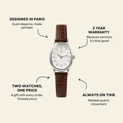 Madeleine Watch Cognac, women's watch in Cognac by Lumière, image 7