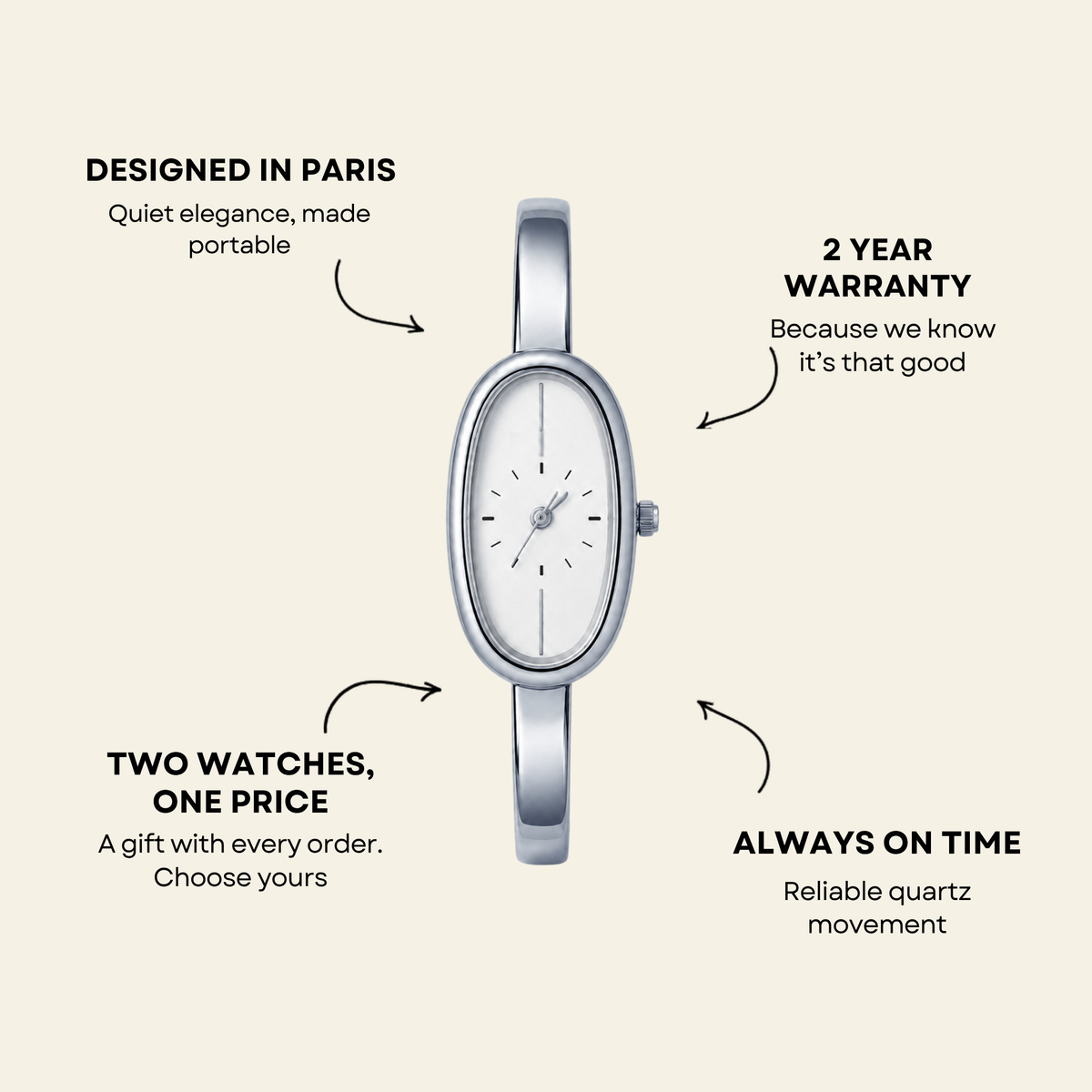 Passy Watch Silver, women's watch in Silver by Lumière, image 7