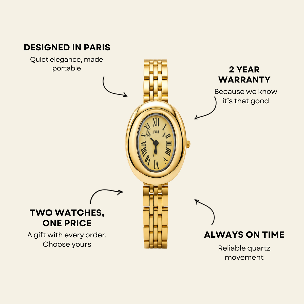 Opéra Watch Gold, women's watch in Gold by Lumière, image 4