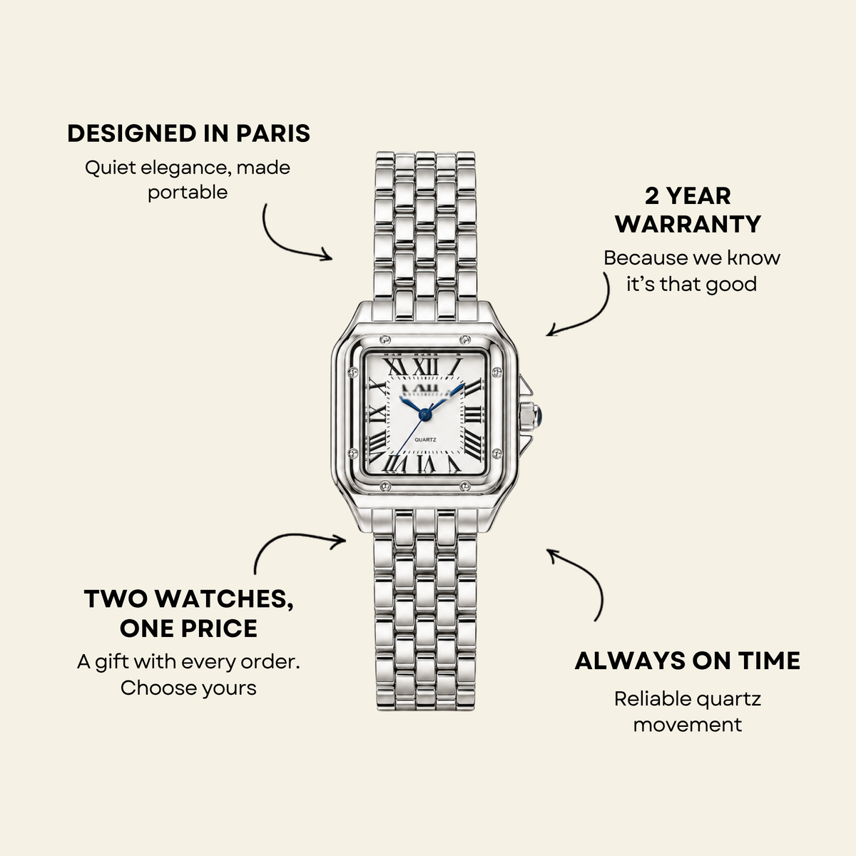 Le Marais Watch Argent, women's watch in Argent by Lumière, image 6