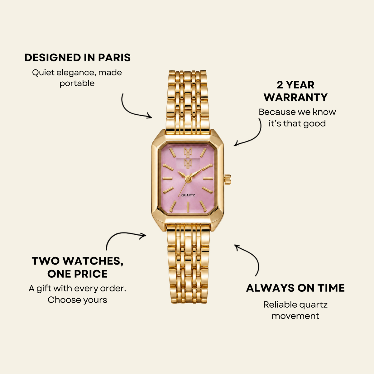 Le Marais Watch Petal, women's watch in Petal by Lumière, image 6