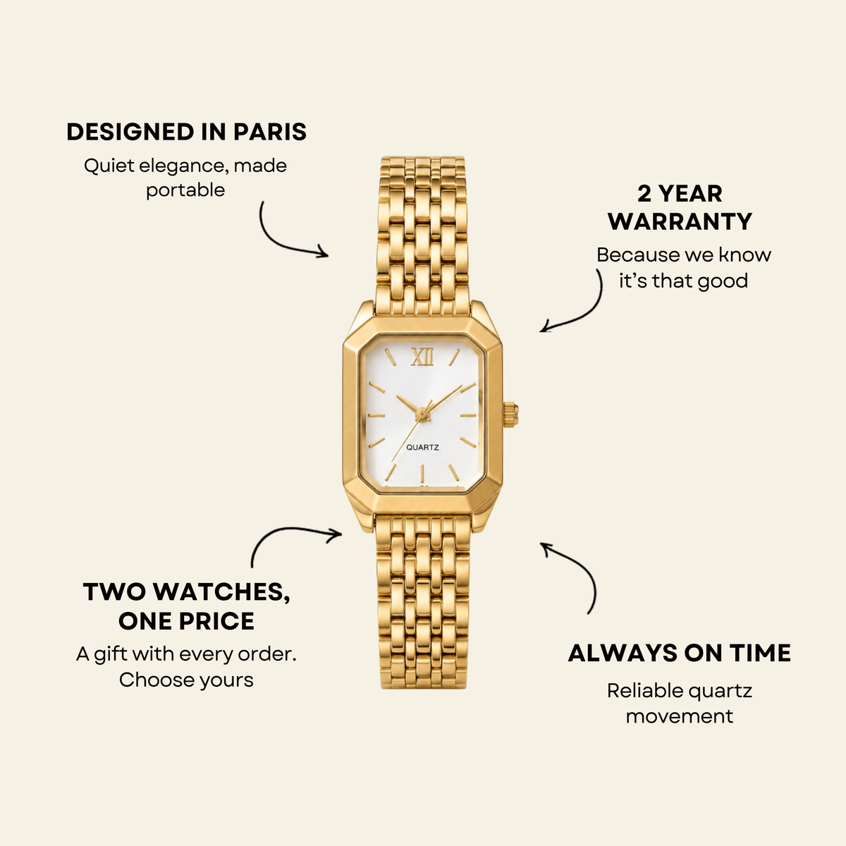 Le Marais Watch Gold, women's watch in Gold by Lumière, image 6